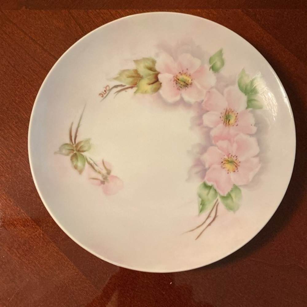 Vintage hand painted plates in pastel colors 7.5” set of 4 - Picture 3 of 6